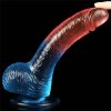 Żelowy penis dildo z przyssawką dwukolorowy 19 cm
